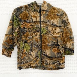 Cabela’s Kids fleece camo print zip up hoodie s